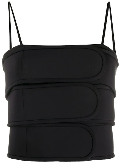 Shop We11 Done Tiered Strap Top In Black