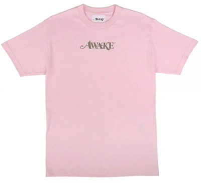 Pre-owned Awake  Metallic Foil Logo Tee Pink