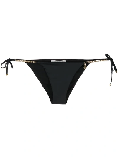 Shop Stella Mccartney Falabella Bikini Bottoms In Black
