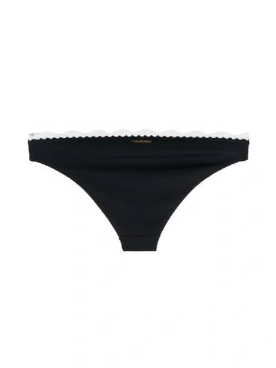 Stella Mccartney Scallop-trim Bikini Bottoms In Blue