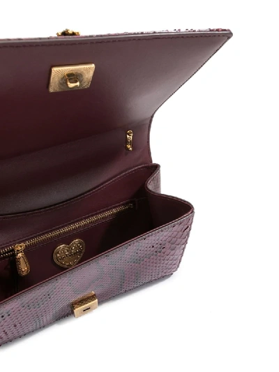 Shop Dolce & Gabbana Devotion Jacquard Ramage Bag In Purple