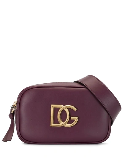 Shop Dolce & Gabbana Logo Plaque Belt Bag In Purple