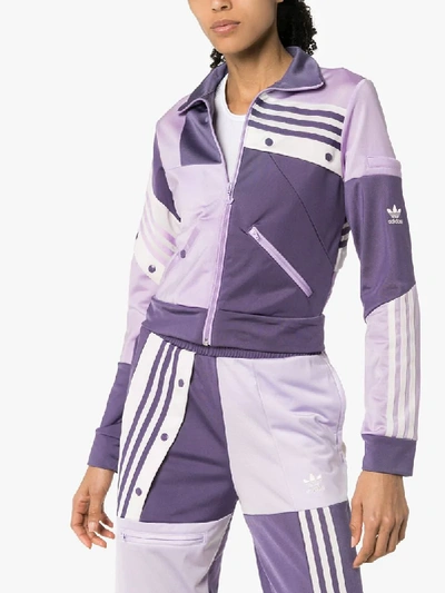 Shop Adidas Originals Patchwork Track Top In Purple