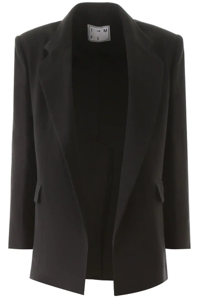 Shop In The Mood For Love Oversized Linen Blazer In Black