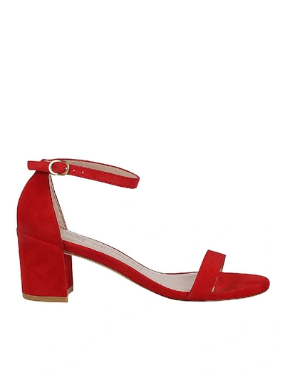 Shop Stuart Weitzman Simple Sandals In Red