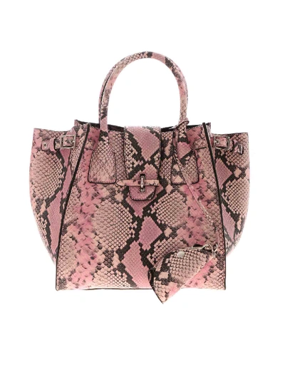 Shop Ermanno Scervino Cocco Print Handbag In Pink And Black