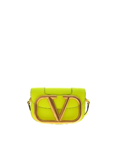 Shop Valentino Small Supervee Shoulder Bag In Fluo Yellow