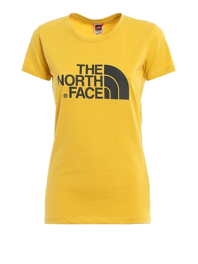 Shop The North Face Logo Print Jersey T-shirt In Yellow