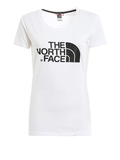 Shop The North Face Logo Print Jersey T-shirt In White