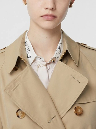 Shop Burberry Long Waterloo Heritage Trench Coat In Honey