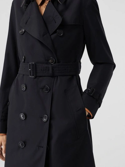 Shop Burberry The Midlength Kensington Heritage Trench Coat In Midnight