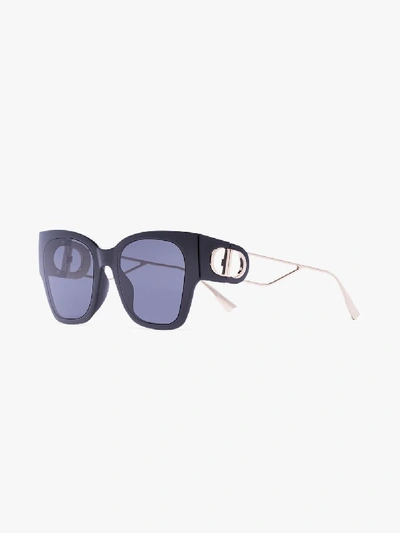Shop Dior Black 30montaigne Square Sunglasses