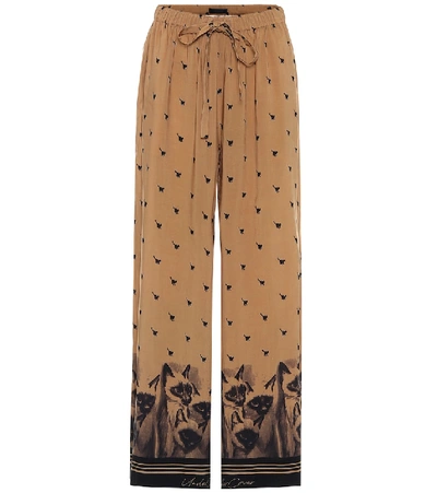 Shop Undercover Printed Drawstring Pants In Brown