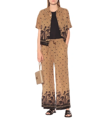 Shop Undercover Printed Drawstring Pants In Brown