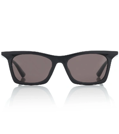 Shop Balenciaga Rim Rectangular Sunglasses In Black