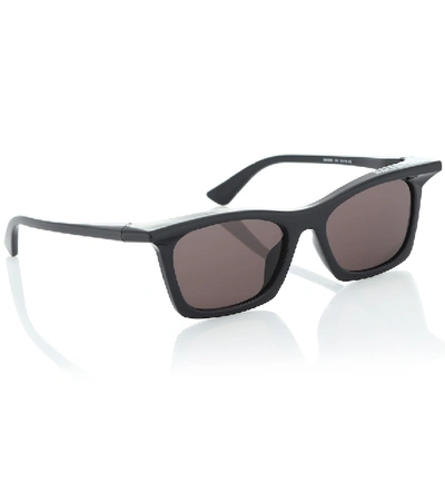 Shop Balenciaga Rim Rectangular Sunglasses In Black