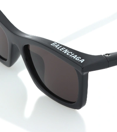 Shop Balenciaga Rim Rectangular Sunglasses In Black