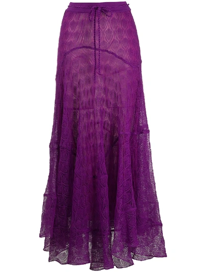 Shop Missoni Draped Maxi Skirt In Purple