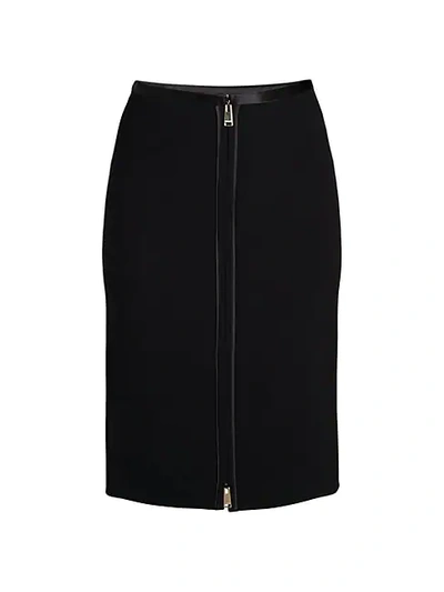 Shop Versace Two-way Zip Pencil Skirt In Black