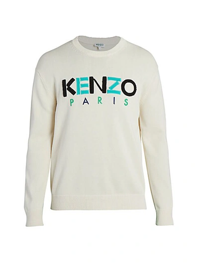Shop Kenzo Logo Knit Sweater In White