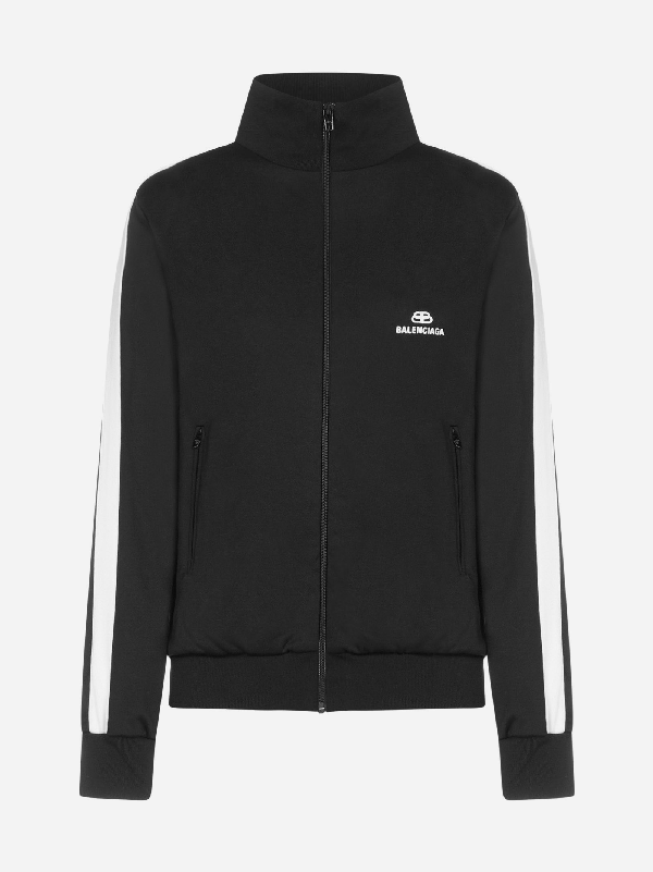 balenciaga logo zip up track jacket