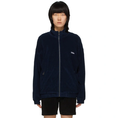 Shop 032c Navy Terry Logo Track Jacket In Blue