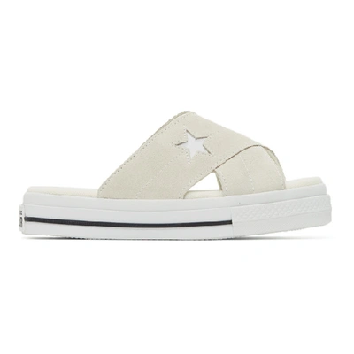 Shop Converse Off-white One Star Criss Cross Sandals In Egret