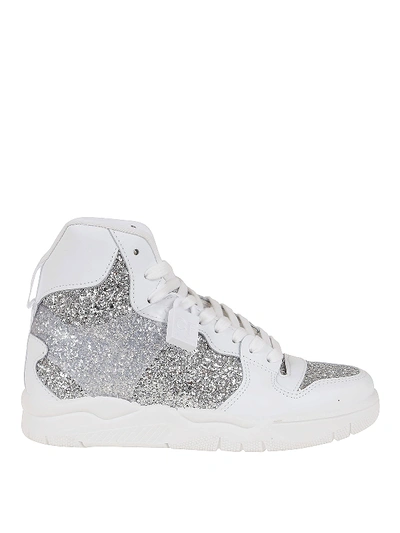 Shop Chiara Ferragni Hight Top Sneakers In Silver