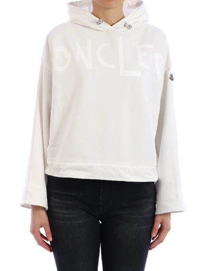 Shop Moncler Logo Sweatshirt White