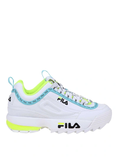 Shop Fila Distruptor Logo Low Sneakers In White
