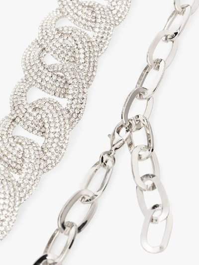 Shop Alessandra Rich Silver Tone Crystal Chain Belt In 001 Crystal