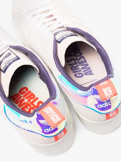 Shop Adidas Originals X Girls Are Awesome Pink Superstar Bold Suede Sneakers