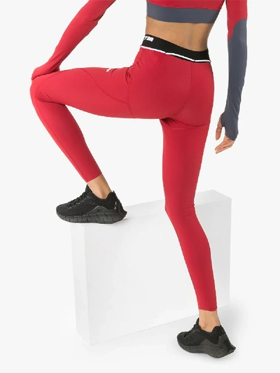 Shop Off-white Active Logo Seamless Leggings In Red