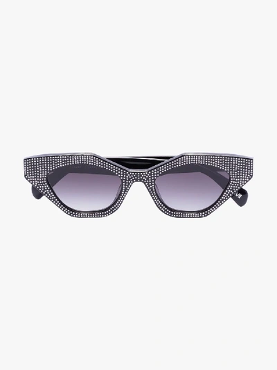 Shop Chimi Black Space Star Embellished Sunglasses