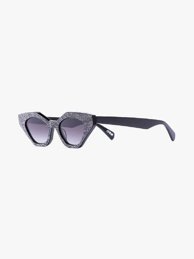 Shop Chimi Black Space Star Embellished Sunglasses