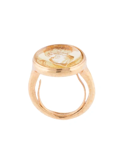 Shop Oscar De La Renta Cameo Charm Ring In Gold