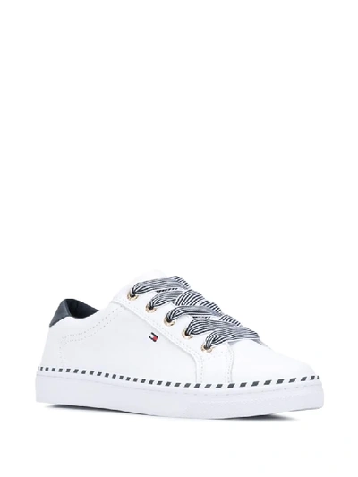 Shop Tommy Hilfiger Flat Sneakers In White