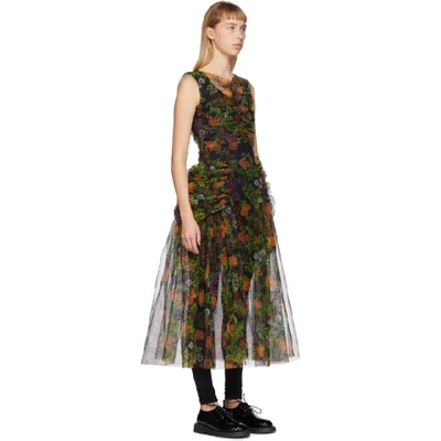 Shop Molly Goddard Black And Multicolor Rosalia Dress In Black Flora