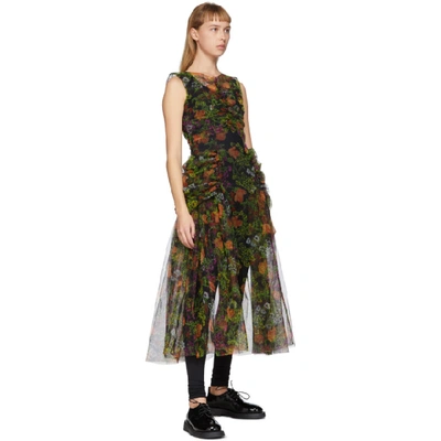 Shop Molly Goddard Black And Multicolor Rosalia Dress In Black Flora