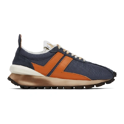 Shop Lanvin Blue And Orange Bumper Sneakers In B291 Could/