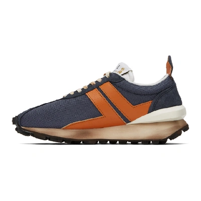 Shop Lanvin Blue And Orange Bumper Sneakers In B291 Could/