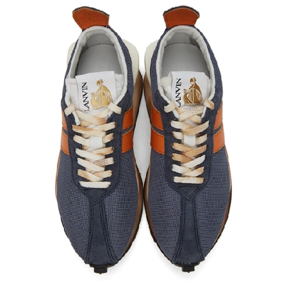 Shop Lanvin Blue And Orange Bumper Sneakers In B291 Could/