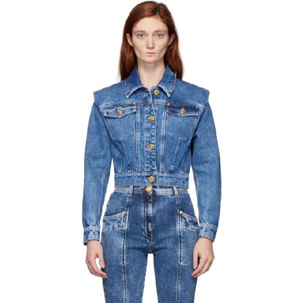 versace cropped denim jacket
