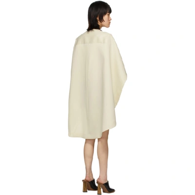 Shop Lanvin Off-white Asymmetric Cape Jacket In 02 Ecru