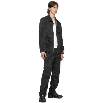 MARINE SERRE MARINE SERRE BLACK MOIRE MULTI POCKET JACKET 