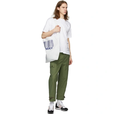 Shop Junya Watanabe White And Navy Jwman Tote In 1 Wht/blu
