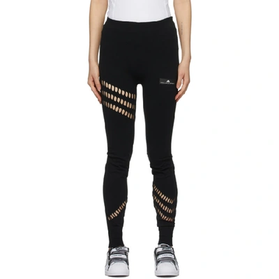 Adidas By Stella Mccartney Warp Knit Leggings In Black | ModeSens