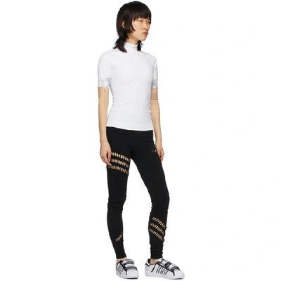 Adidas By Stella Mccartney Warp Knit Leggings In Black | ModeSens