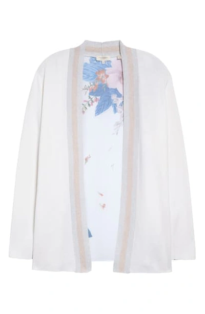 Shop Ted Baker Josiiey Jamboree Woven Back Cardigan In Ivory