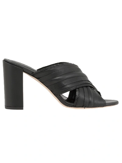 Shop Tod's Smooth Leather Peep Toe Sandal In Black